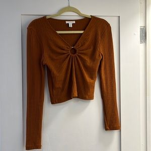 Topshop long sleeve crop top